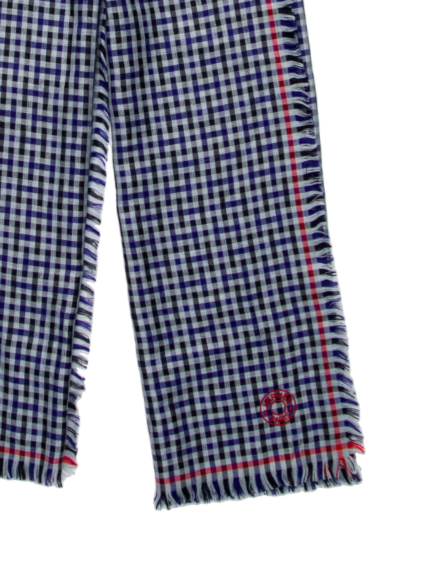 Hermès H Ecossais Check Cashmere Scarf